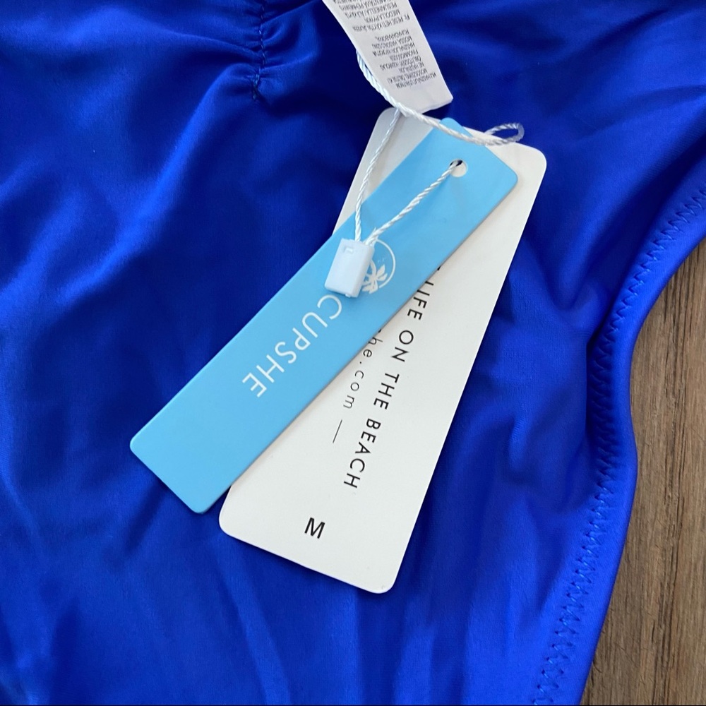 NWT Cupshe Size Medium Triangle Blue and Orange Bikini - Picture 3 of 3